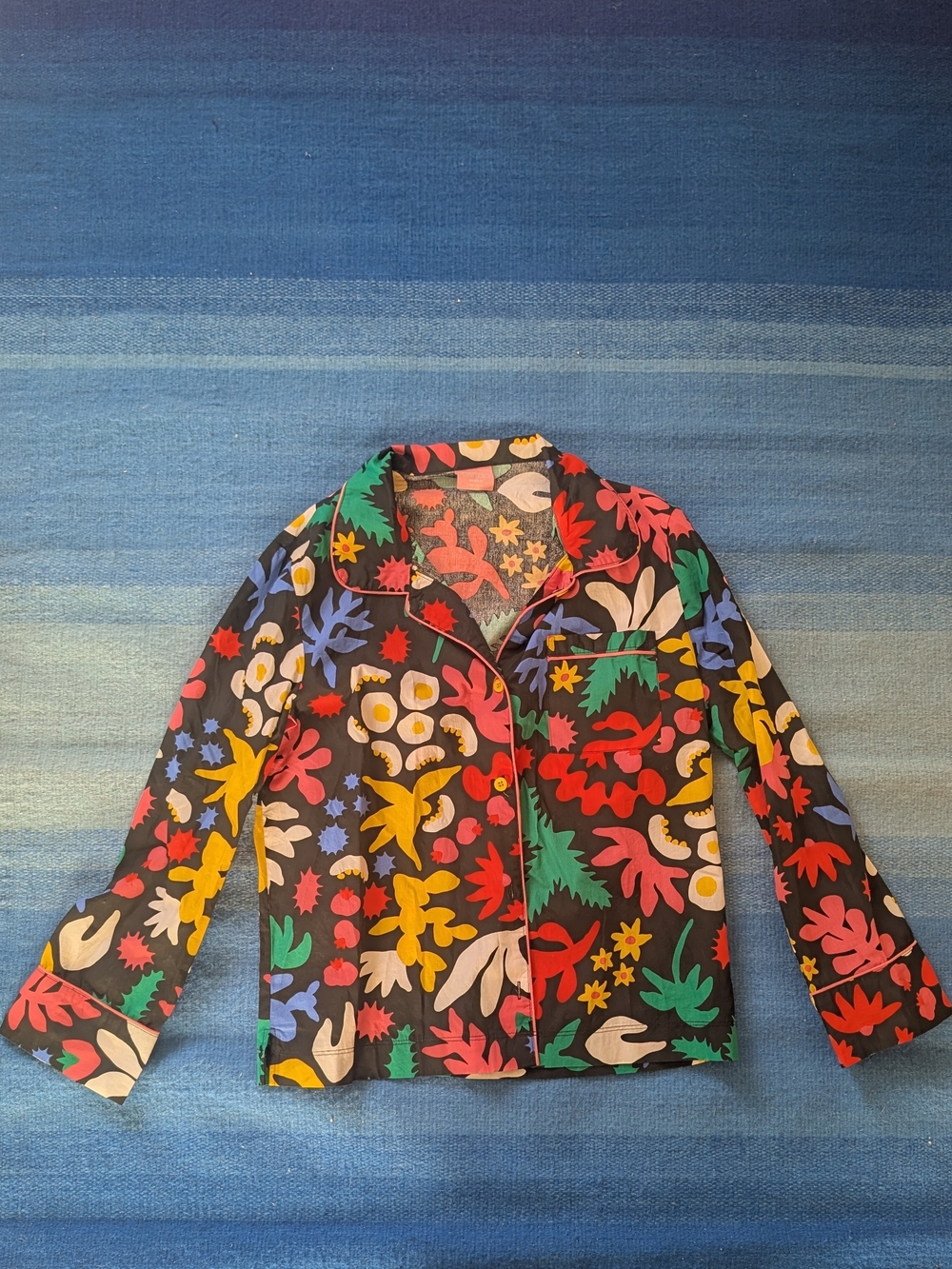 ban.do Multicolor Floral Print Pajama Top - Black Base